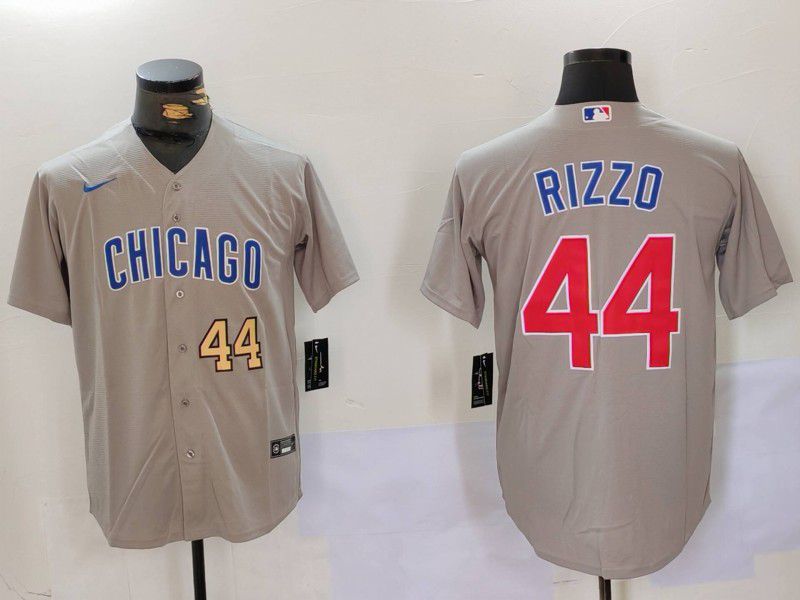 Men Chicago Cubs #44 Rizzo Grey Game 2024 Nike MLB Jersey style 2->chicago cubs->MLB Jersey